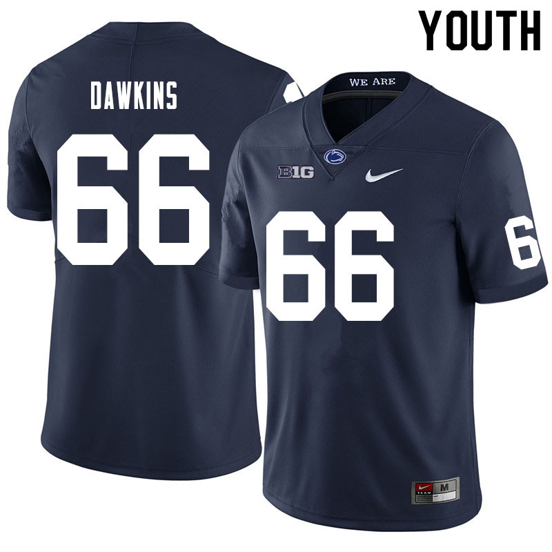 NCAA Nike Youth Penn State Nittany Lions Nick Dawkins #66 College Football Authentic Navy Stitched Jersey WJL6098VX